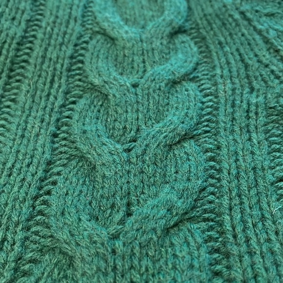 Kelly Green Samuel Windsor‎ Fisherman’s Cable Knit 💯% Wool Sweater Mens Size L - Picture 14 of 14